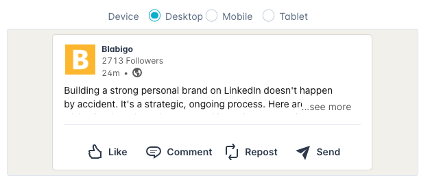 Preview LinkedIn Post